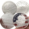 Promotional Christmas Wish Santa Claus Silver Challenge Coin